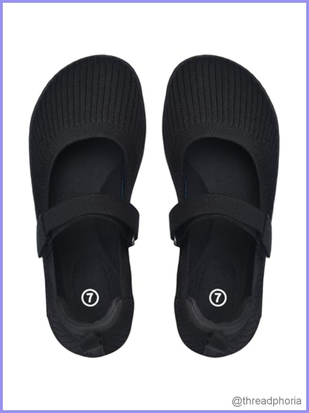 Wide Toe Box Mary Jane Knit Ballet Flats Women Comfortable